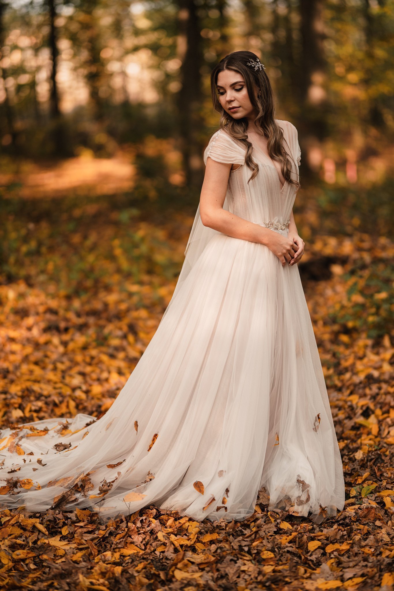 wedding photographer at greenspot wedding barn forest - bride portrait