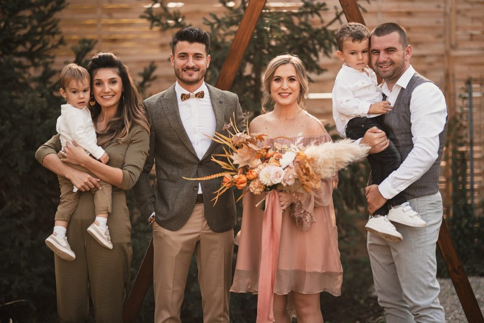 family portrait outdoor civil wedding