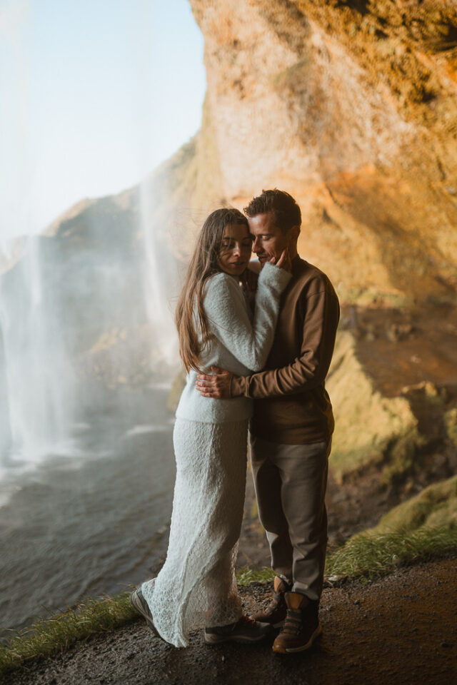 wedding photographer in Seljalandsfoss iceland waterfall