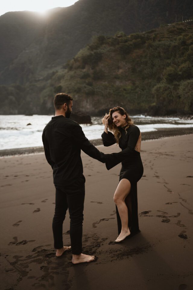 photographer in Madeira capturing surprise proposal reaction